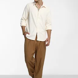 Campus Sutra Men Comfort Spread Collar Textured  Casual Shirt-picture-21