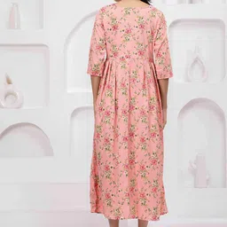 KEIYONA Floral Printed Round Neck Fit & Flare Maxi Dress image 2