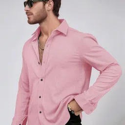 SAMRIZ Men Textured Spread Collar Casual Shirt image 4