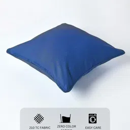 Aurave Blue 2 Pieces Pure Cotton 210 TC Soft & Comfortable Square Cushion Covers image 5