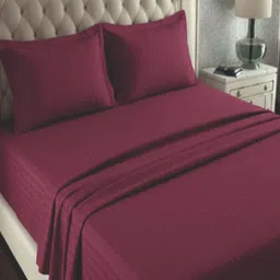 INDIESHADES Purple Striped Cotton 4 Piece Double King Fine Bedding Set image 3