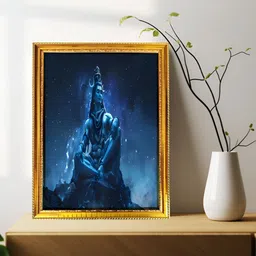 Blinkart Blue Printed Lord Siva Religious Wall Art image 3