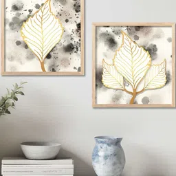 WALLLANE Brown 2 Piece Wood Floral and Botanical Wall Paintings-image-98