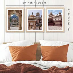 Kotart Brown & White 3 Pieces Wooden Abstract Printed Wall Art image 4