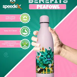 Speedex Multicoloured & Multicoloured Single Stainless Steel Printed Double Wall Vacuum Water Bottle image 2