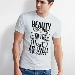 Seekbuylove Typography Printed Round Neck Short Sleeves Bio Finish Pure Cotton T-shirt image 4