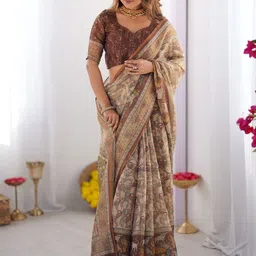 MAHARANI COUTURE Ethnic Motifs Printed Pure Cotton Saree-picture-15