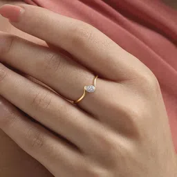 Mia By Tanishq 14 Kt Gold Paisley Spark Ring With 0.07 Carat Natural Diamond-1.15g image 5