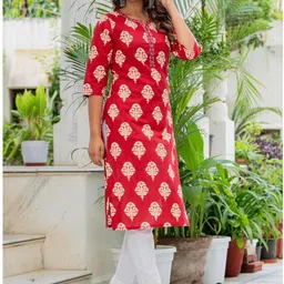 RAINDROP Ethnic Motifs Printed Thread Work Pure Cotton Thread Work Kurti image 5