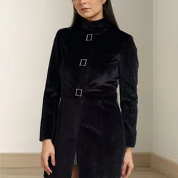 Chemistry Singe-Breasted Stand Collar Overcoat-picture-36