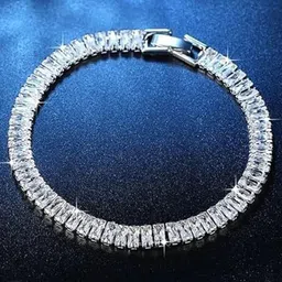 Zabby Allen Silver Plated American Diamond Studded Wraparound Bracelet-picture-13
