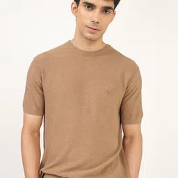 Andamen Men Solid Round Neck Cotton T-shirt image 1
