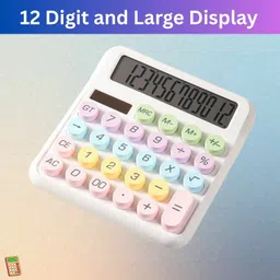 clairbell Desktop Cute Calculator, 12-Digit Large Display With Aesthetic Candy ColorO186 Desktop Cute Calculator, 12-Digit Large Display With Aesthetic Candy ColorE186 Basic Calculator-picture-15