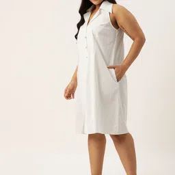 theRebelinme Women Cotton Plus Size Sleeveless A-Line Dress image 5