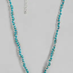 RICHEERA Blue & Silver-Plated Artificial Beads Necklace-picture-27