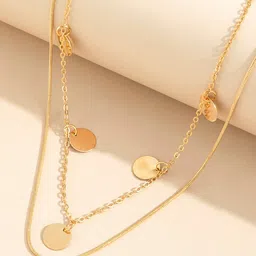 Shining Diva Fashion Gold-Plated Layered Chain image 3