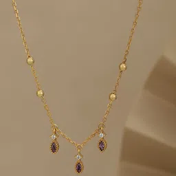 Carlton London Brass Gold-Plated CZ-Studded Necklace-picture-43