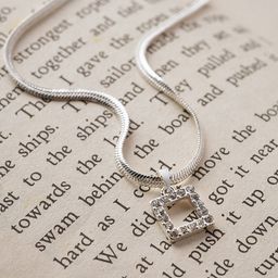 Accessorize Silver-Plated Snake Chain With Crystal Square Pendant-picture-25