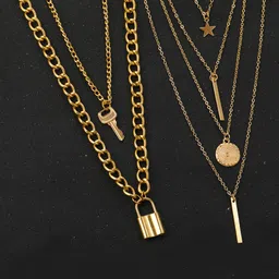 Jewels Galaxy Set Of 2 Gold-Plated Layered Necklace image 1