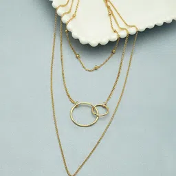 AMI Gold-Plated 3 Layered Contemporary Necklace-image-38