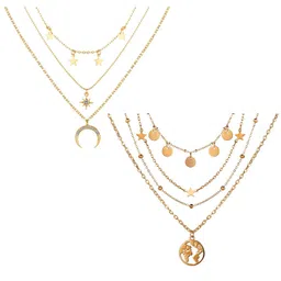 Vembley Women Set Of 2 Gold-Toned Multi Layered Necklace-picture-31
