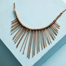PRITA BY PRIYAASI Beaded Spike Rings Gold-Plated Necklace-image-20