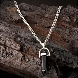 The Bro Code Men Silver-Toned & Black Silver-Plated Necklace-picture-30