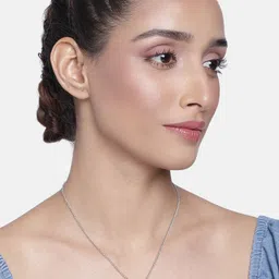 Estele Silver-Toned Silver-Plated Necklace-image-4