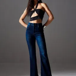 Miss Chase Women Bootcut Low Distress Light Fade Stretchable Jeans-image-93