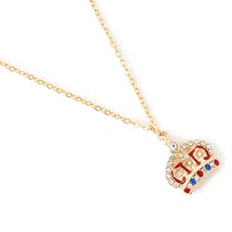 Accessorize Gold Plated Crown Pendant Necklace image 2