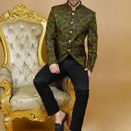 Wintage Printed Mandarin Collar Blazers image 5