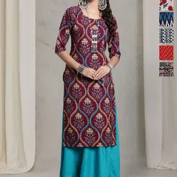 7Threads Women Pack Of-6 Ethnic Motifs Printed Crepe Kurta-picture-31