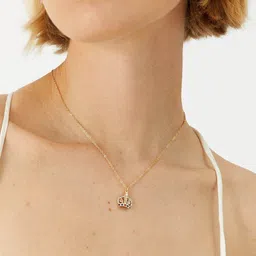 Accessorize Gold Plated Crown Pendant Necklace image 4