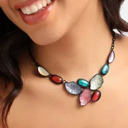 SOHI Stone-Studded Statement Necklace image 5