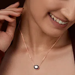 MINUTIAE Brass Rose Gold-Plated Stones Studded Necklace image 5