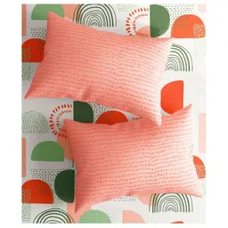 Portico Tagtrend White Abstract Cotton 144 TC Double King Bedsheet Set-2.24 m X 2.74 m image 5