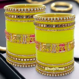 BeautyTrends Set Of 58 Gold-Plated Kundan-Studded Bangles image 1