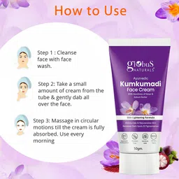 Globus naturals Set of 2 Ayurvedic Kumkumadi Face Cream with Kesar & Kokum - 50 g each image 2
