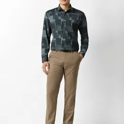 V Dot Slim Fit Geometric Printed Formal Shirt image 5