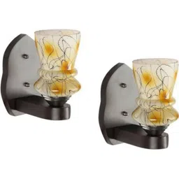 1ST TIME Yellow & White Printed Wood Contemporary Rectangle Shaped Wall Lamp-picture-37