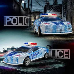 deeshora 3D Police Car Super Speed Colourful Dazzling Light and Music Toy For Kids image 3