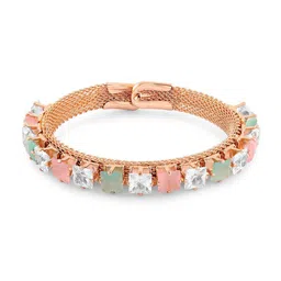 AMI Rose Gold-Plated Cubic Zirconia Kada Bracelet image 2
