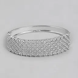 Anouk Women American Diamond Silver-Plated Bangle-Style Bracelet-image-39