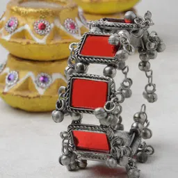 Moedbuille Silver-Plated Oxidised Cuff Bracelet image 1