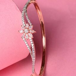 Saraf RS Jewellery American Diamond Rose Gold-Plated Bangle-Style Bracelet-picture-39
