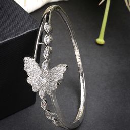 ZENEME Women Brass American Diamond Rhodium-Plated Kada Bracelet-picture-6