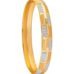 bodha Men Gold-Toned & Silver-Toned Gold-Plated Kada Bracelet-picture-29