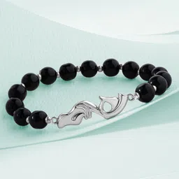 MINUTIAE Women Silver-Toned & Black Brass Crystals Silver-Plated Bracelet-picture-39