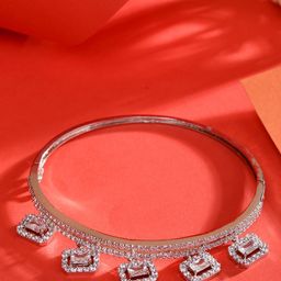 Saraf RS Jewellery Women White Silver Plated AD Studded Minimal Charms Bracelet-picture-36