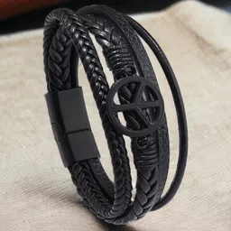 MYKI Men Leather Multistrand Bracelet image 1